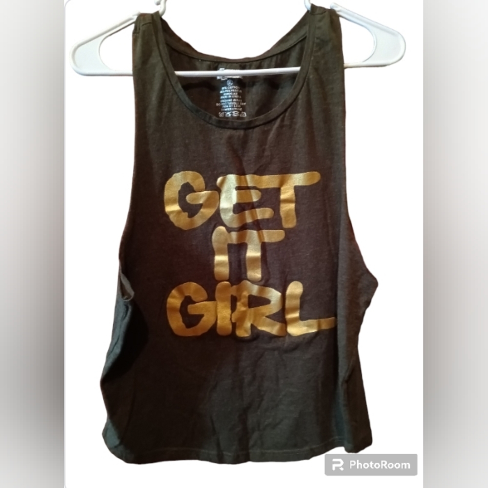 8 Series 8 Get it Girl in Gold Tank Dark Army Green & Gold Juniors